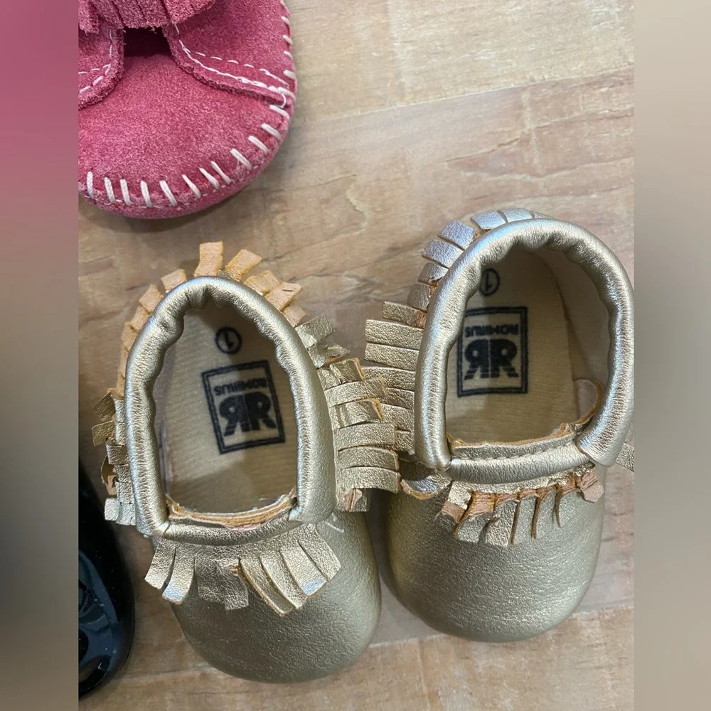 7 baby girl toddler moccasin shoes sandals slide on Stride Rite Baby Gap Romirus